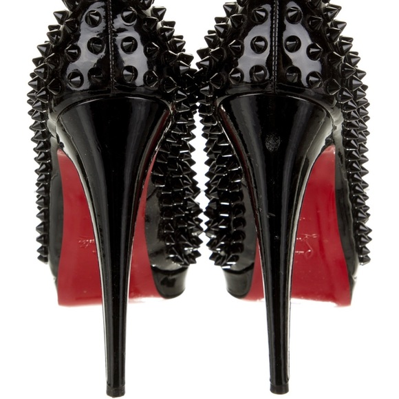 Christian Louboutin Spike Accents Patent Leather Pumps - Picture 4 of 4